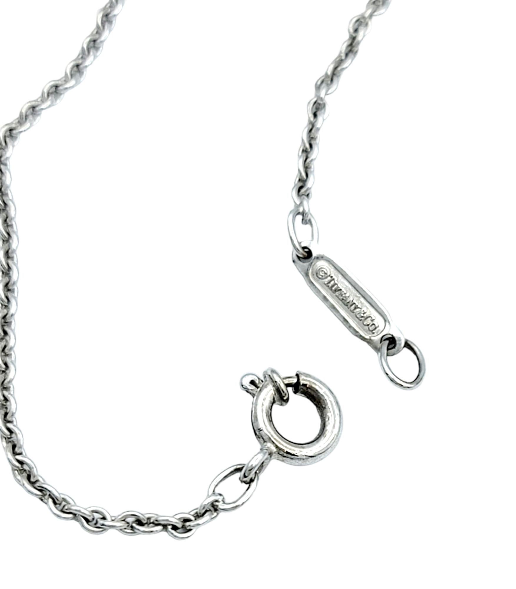 Contemporary Tiffany & Co. 1837 Double Bar Pendant Necklace with Diamonds in 18K White Gold For Sale