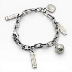 Tiffany & Co. 1837 Elements Sterling Silver Charm Link 6" Bracelet.