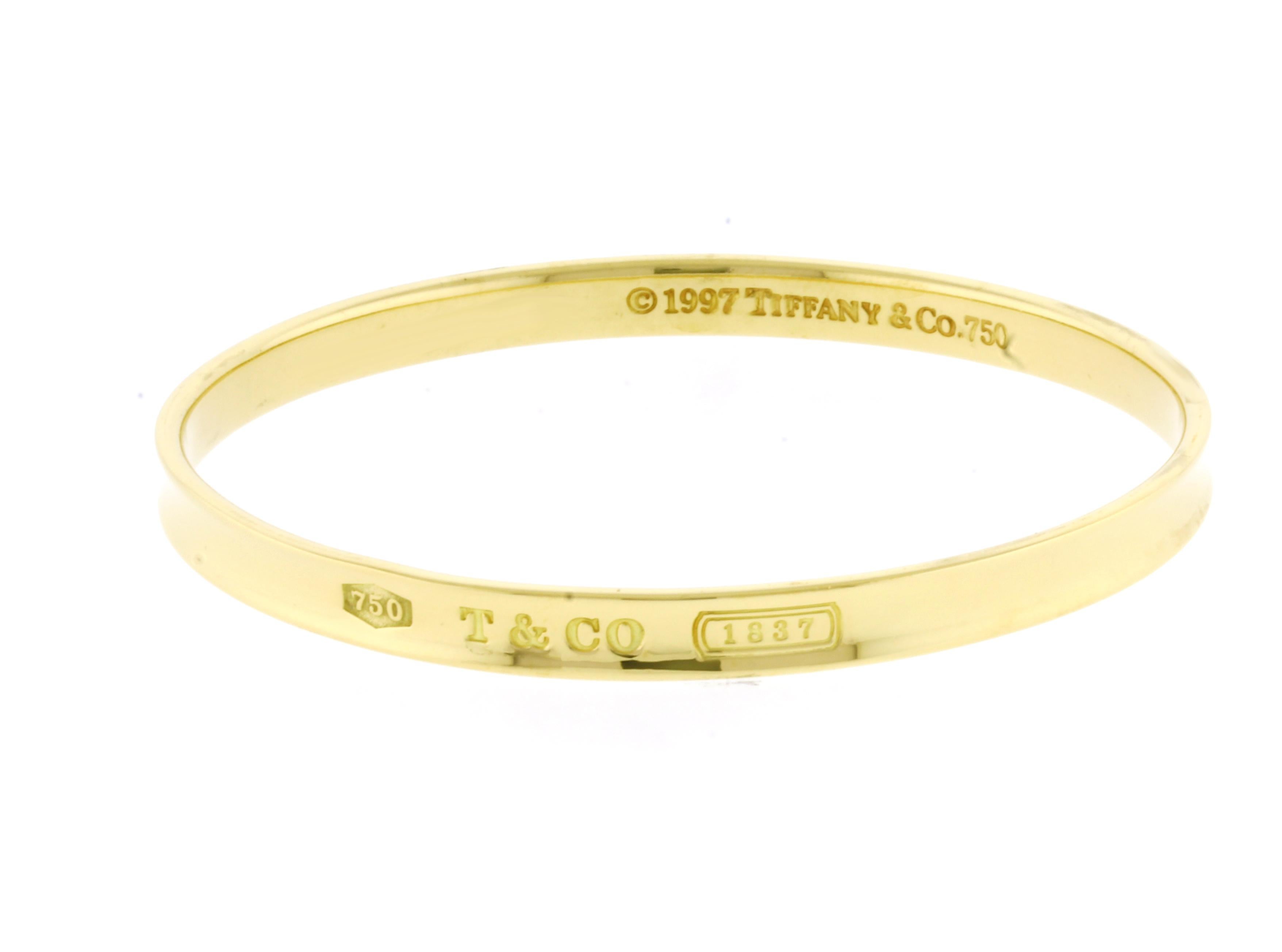Tiffany & Co. 1837 Gold Bangle Bracelet In Good Condition In Bethesda, MD