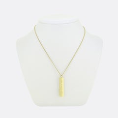 Tiffany & Co. 1837 Gold Bar Pendant Necklace