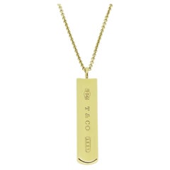 Tiffany & Co. 1837 Gold Bar Pendant Necklace