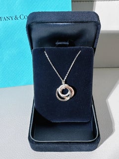 Tiffany & Co. 1837 Interlocking Circles 18K White Gold Paved Diamonds Pendant