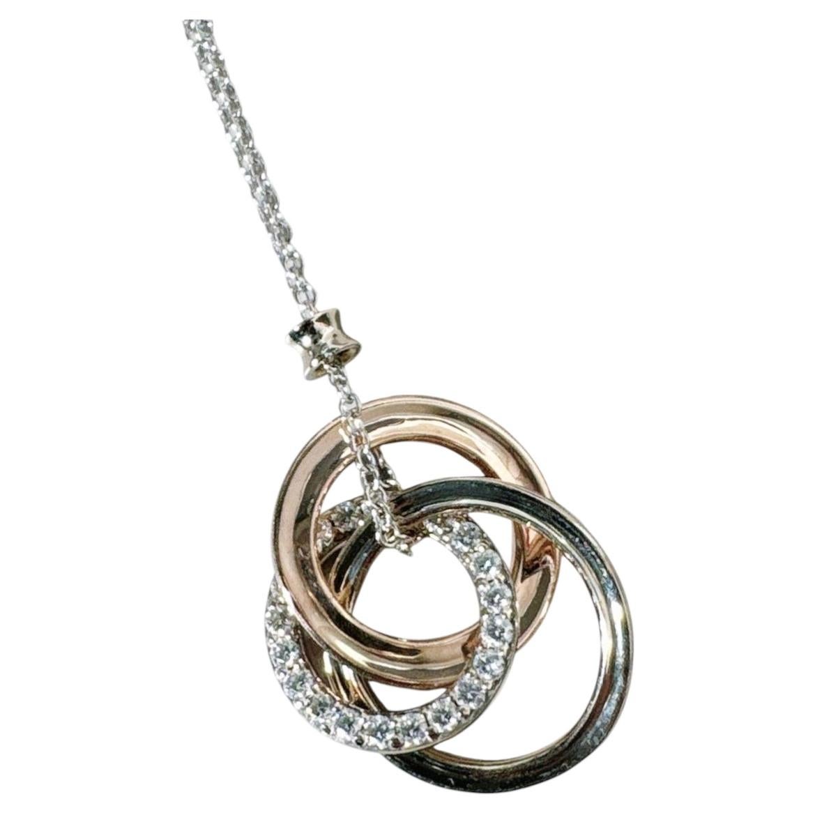 Tiffany & Co. 1837 Interlocking Circles 18K White Gold Paved Diamonds Pendant