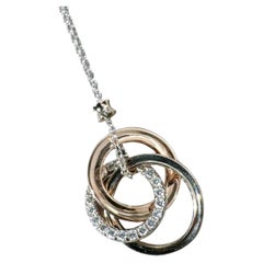 Tiffany & Co. 1837 Interlocking Circles 18K White Gold Paved Diamonds Pendant