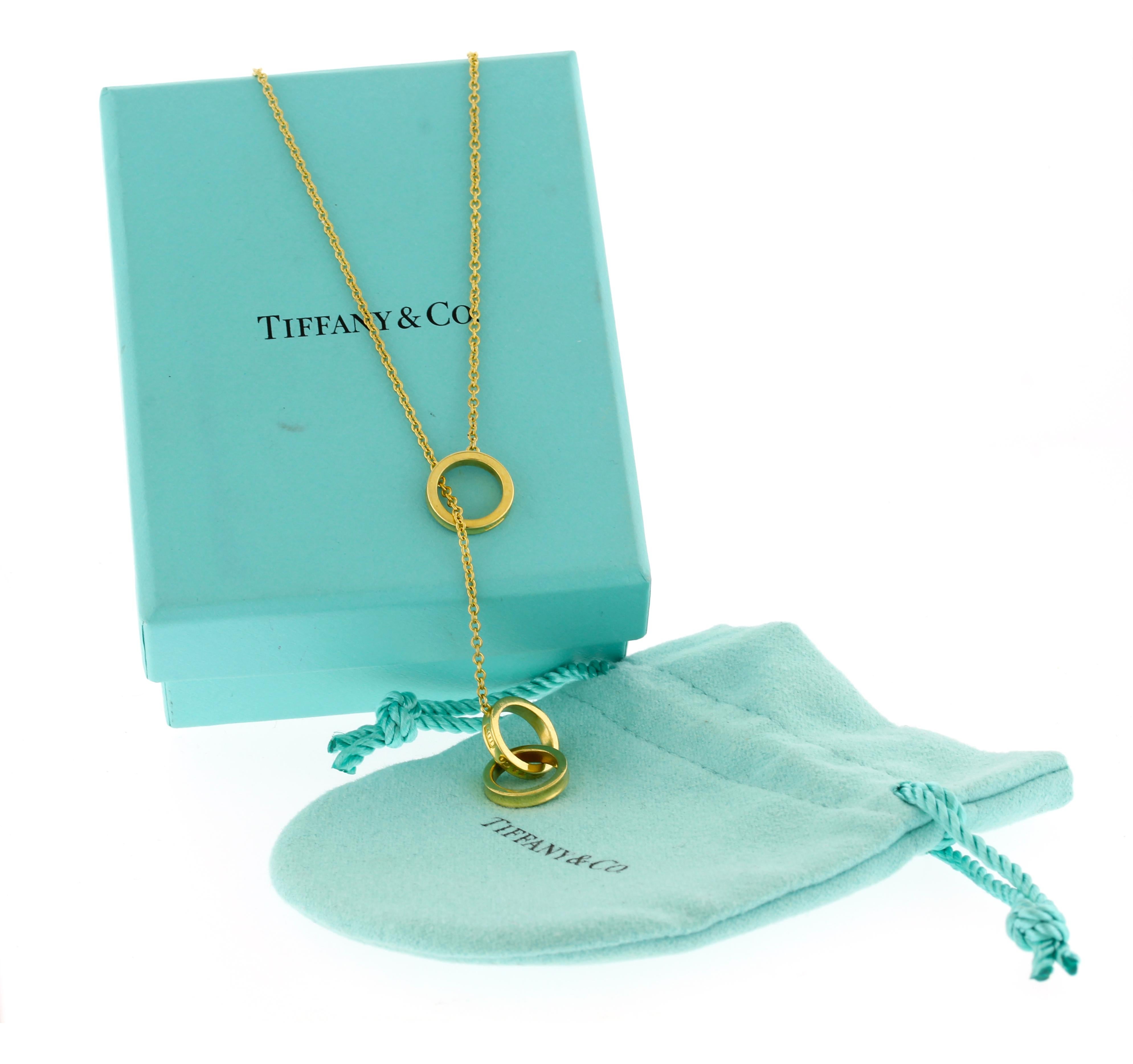 Tiffany & Co 1837 Interlocking Circles Lariat Pendant Necklace For Sale 1
