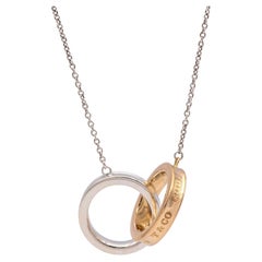 Tiffany & Co. 1837 Interlocking Circles Necklace Sterling Silver & 18K Rose Gold
