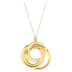 Tiffany & Co. 1837 Interlocking Circles Pendant Necklace 18k Yellow Gold