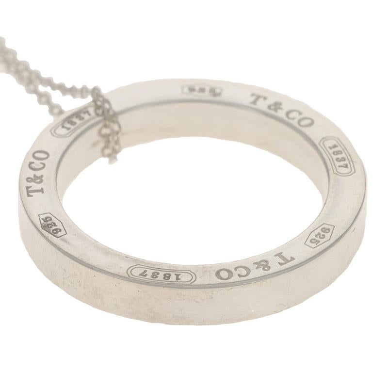 Tiffany & Co. 1837 Große Kreis-Anhänger-Halskette mit Kreis-Anhänger 22 1/2