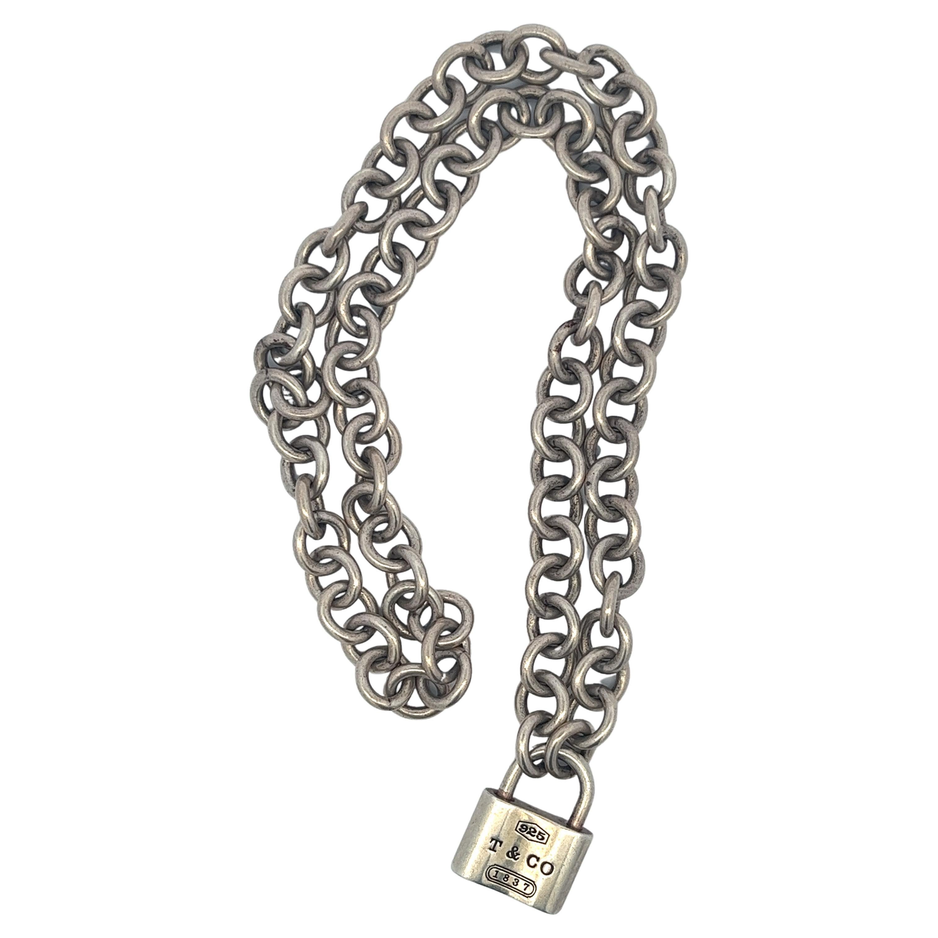 tiffany lock necklace silver