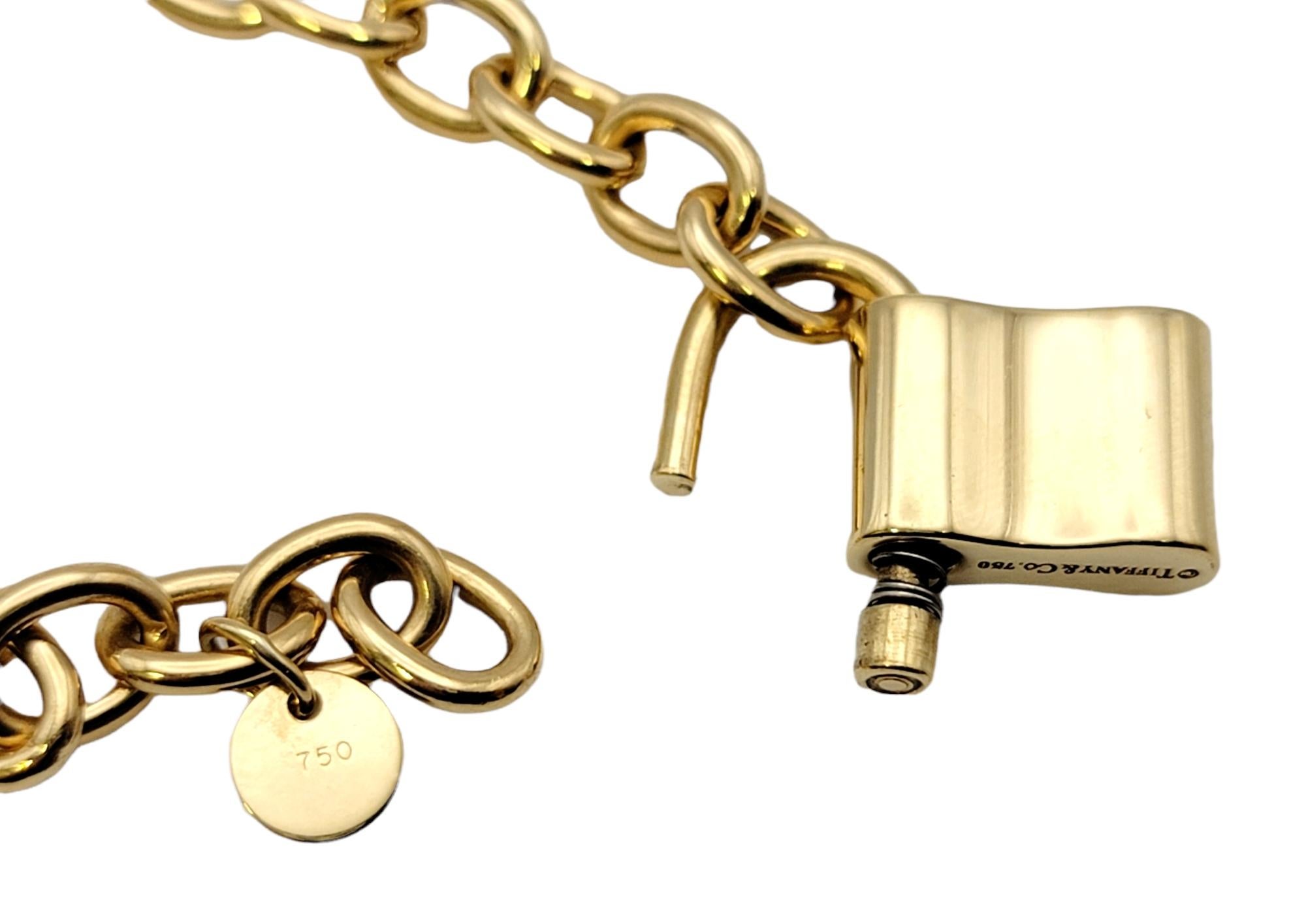 Tiffany & Co. 1837 Lock Circle Chain Link Bracelet in 18 Karat Yellow Gold In Good Condition In Scottsdale, AZ