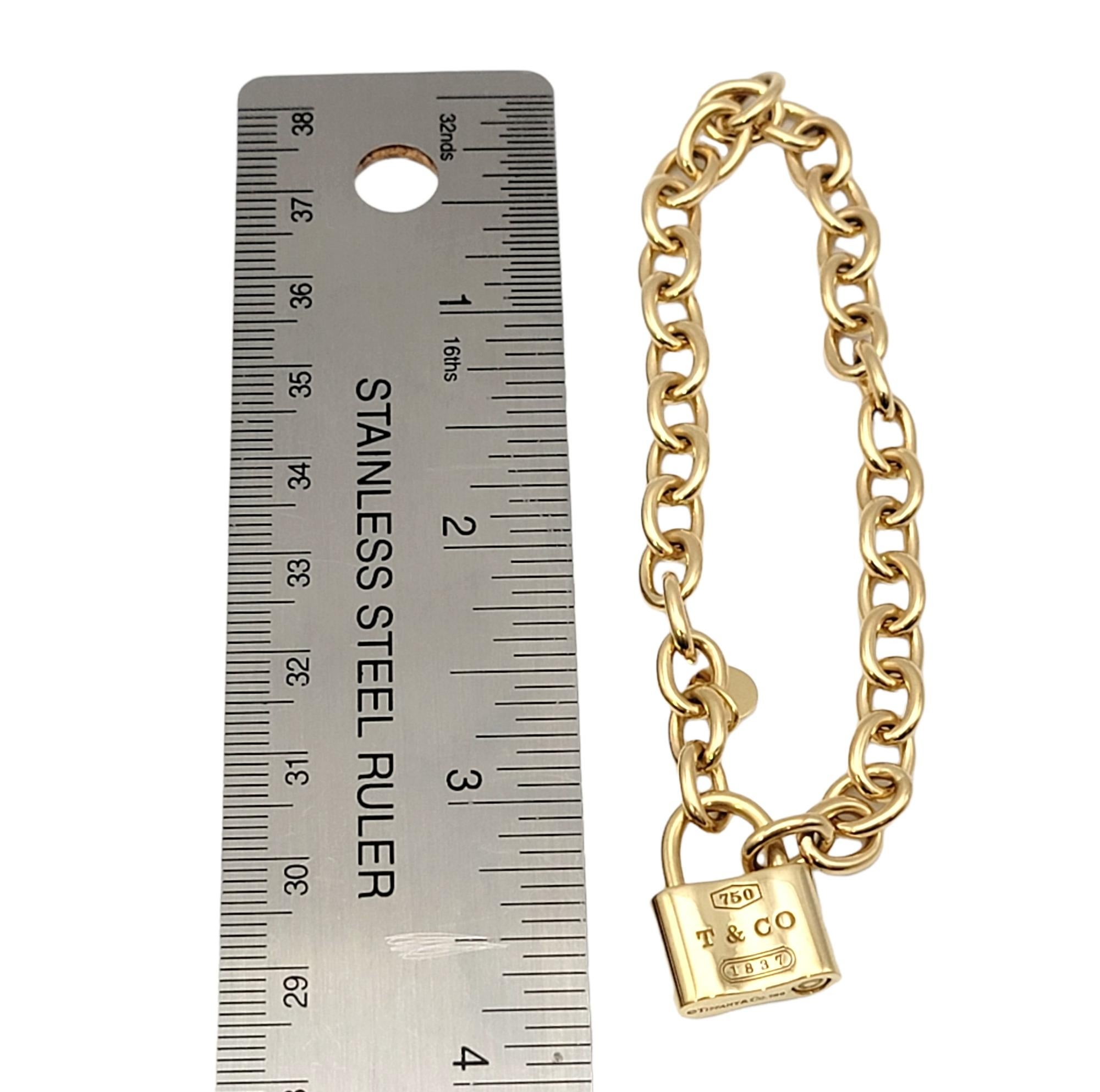 Tiffany & Co. 1837 Lock Circle Chain Link Bracelet in 18 Karat Yellow Gold 1