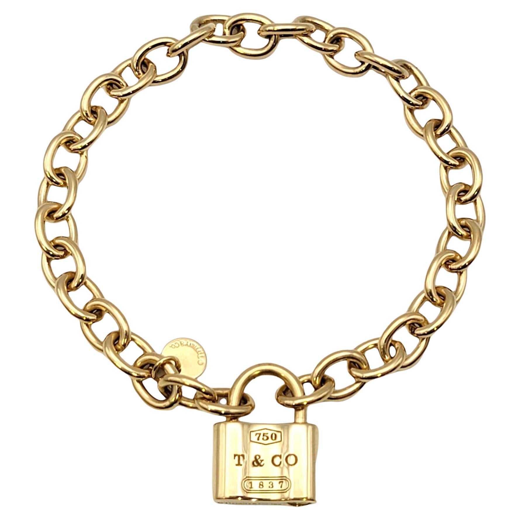 Tiffany & Co. 1837 Lock Circle Chain Link Bracelet in 18 Karat Yellow Gold