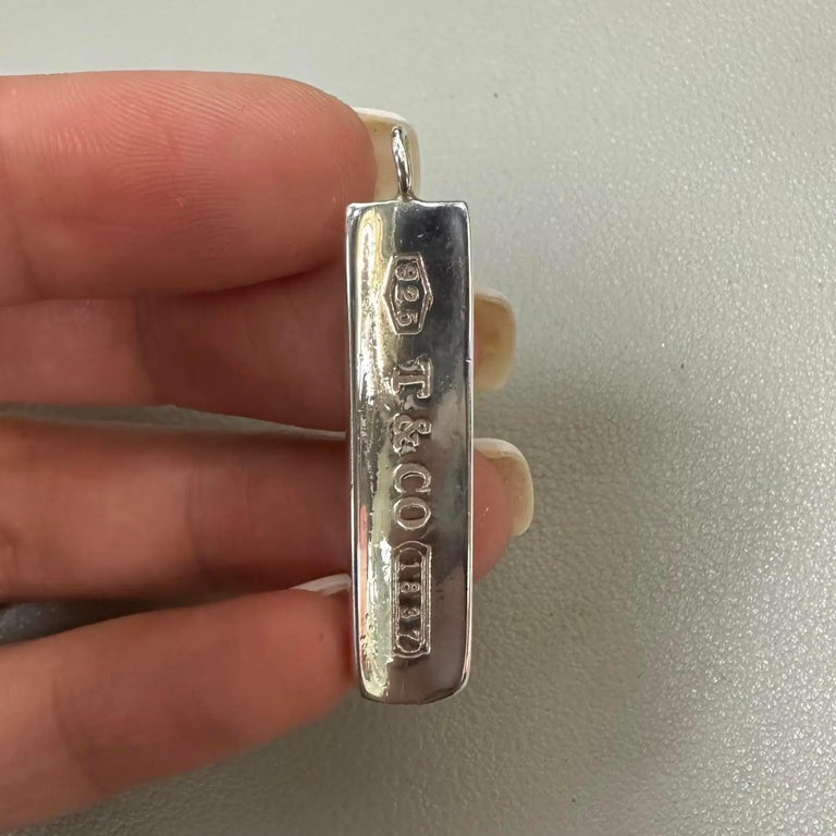 Tiffany and Co. 1837 Long Bar Drop Pendant 925 Sterling Silver For