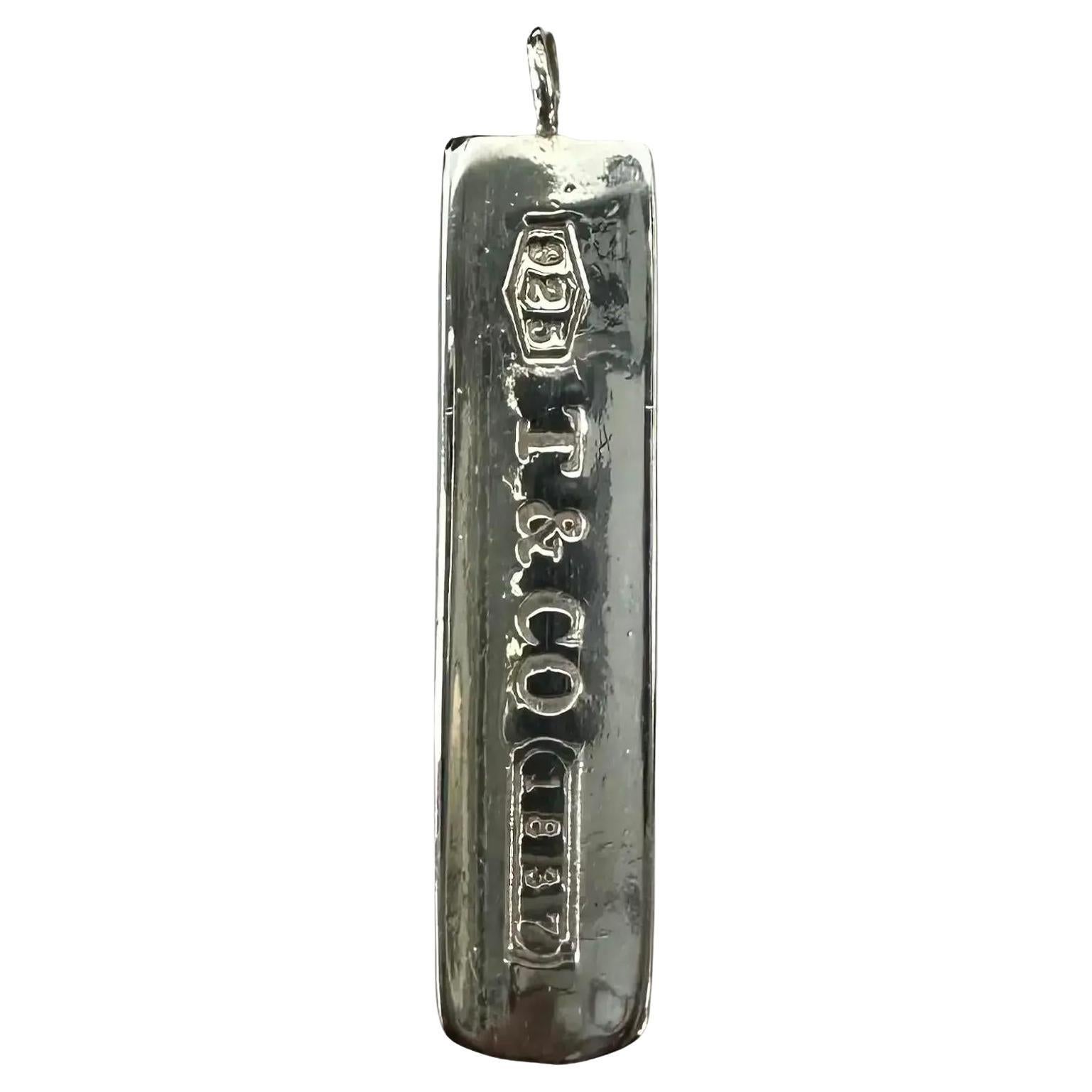 Tiffany & Co., pendentif bar long 1837 en argent sterling 925