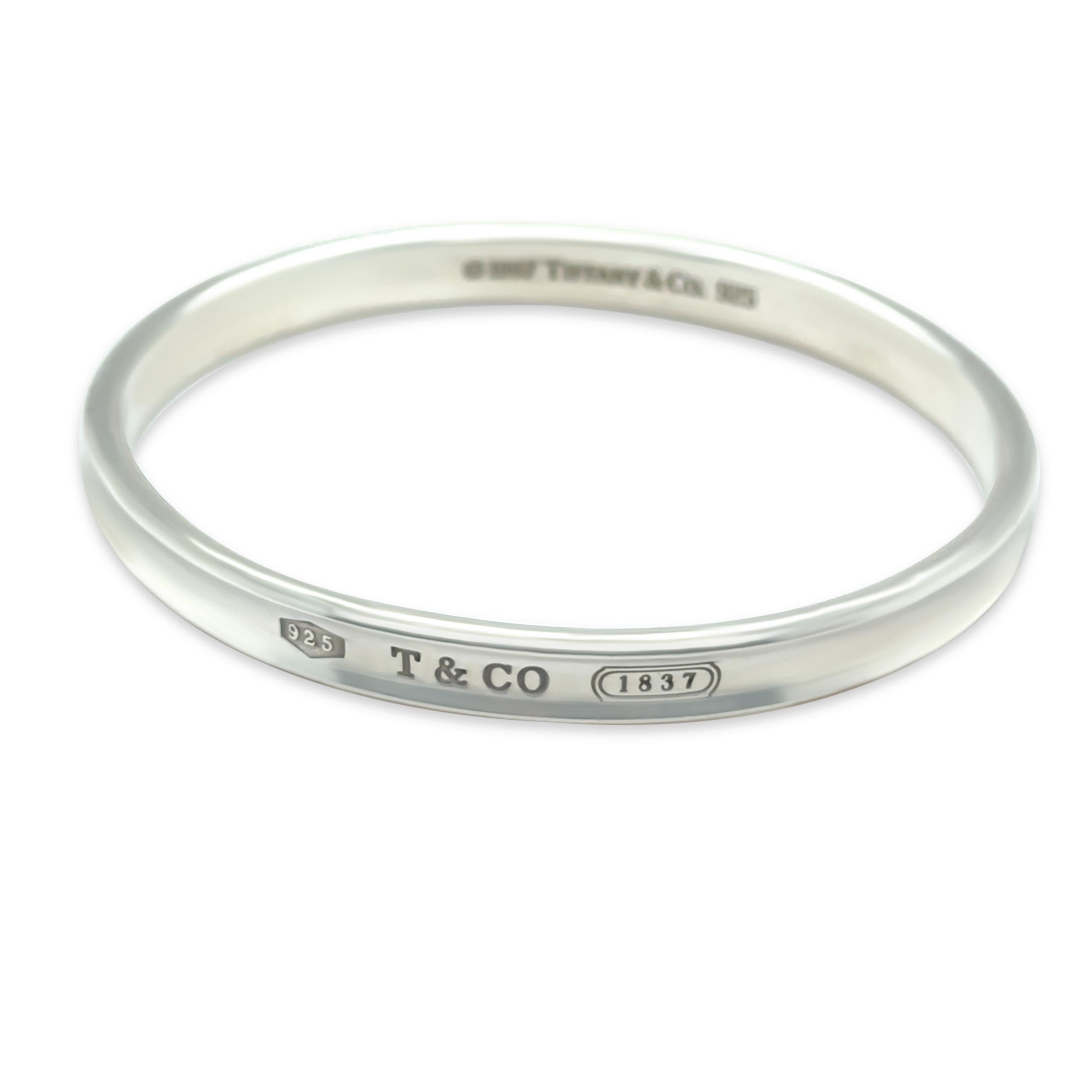 Tiffany & Co. 1837 Narrow Sterling Silver Bracelet 34.15g im Zustand „Hervorragend“ im Angebot in SYDNEY, NSW