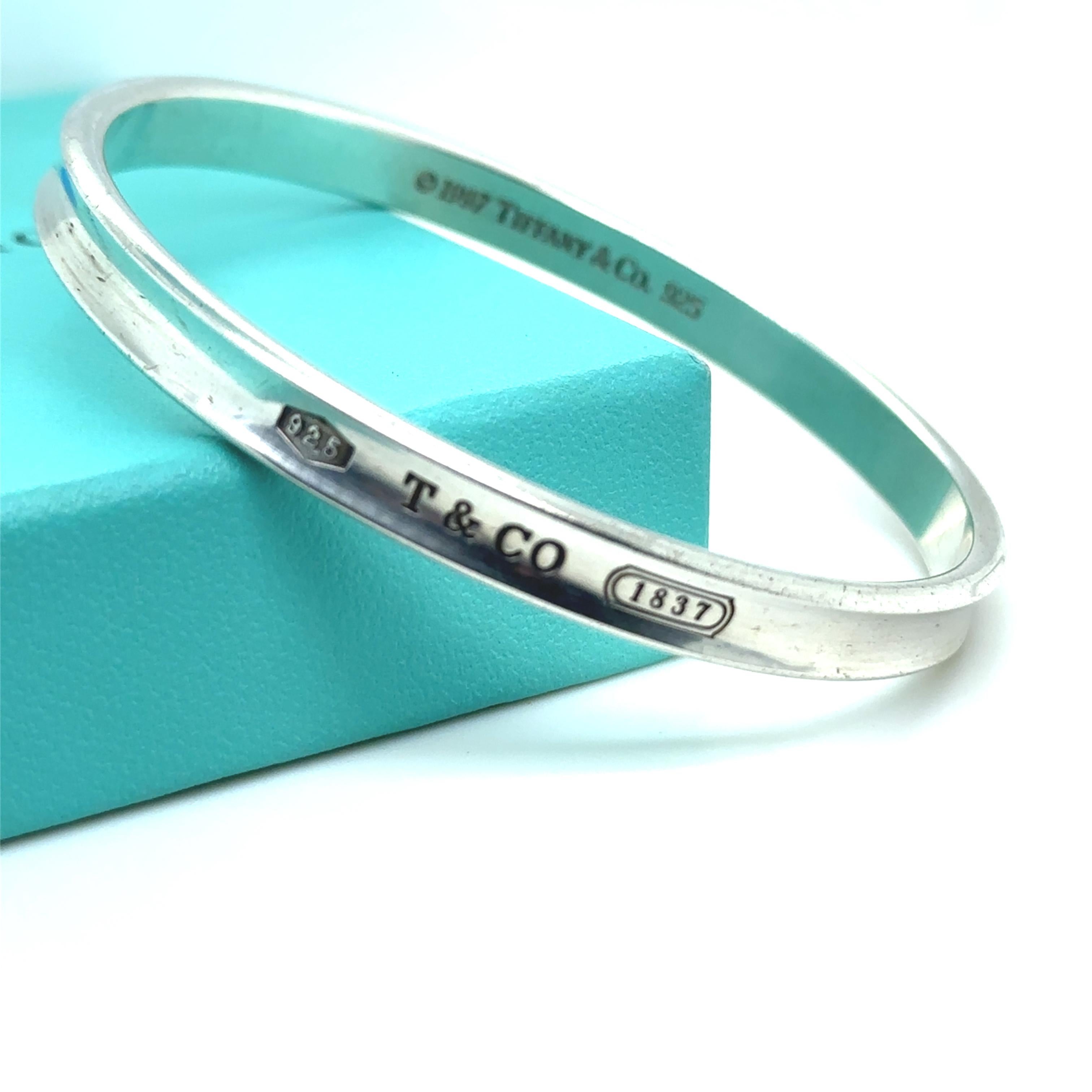 Tiffany & Co. 1837 Narrow Sterling Silver Bracelet 34.15g im Angebot 4