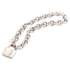 Tiffany & Co 1837 Padlock Charm Silver Bracelet