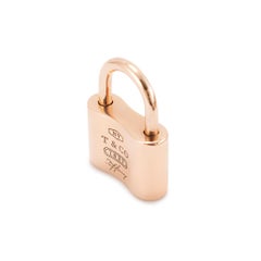 Tiffany & Co. 1837 Padlock Rose Tone Rubedo Metal Lock Charm Pendant