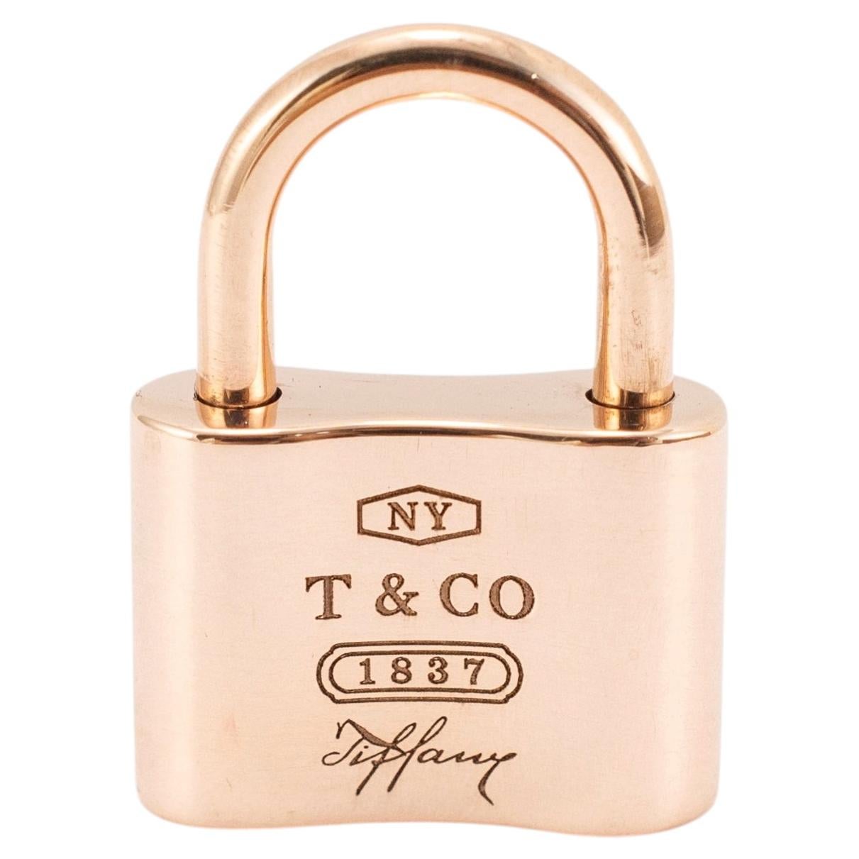 Tiffany & Co. 1837 Padlock Rose Tone Rubedo Metal Lock Charm Pendant