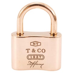 Tiffany & Co. 1837 Padlock Rose Tone Rubedo Metal Lock Charm Pendant