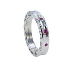 Tiffany & Co. 1837 Pink Sapphire Sterling Silver 925 Band Ring