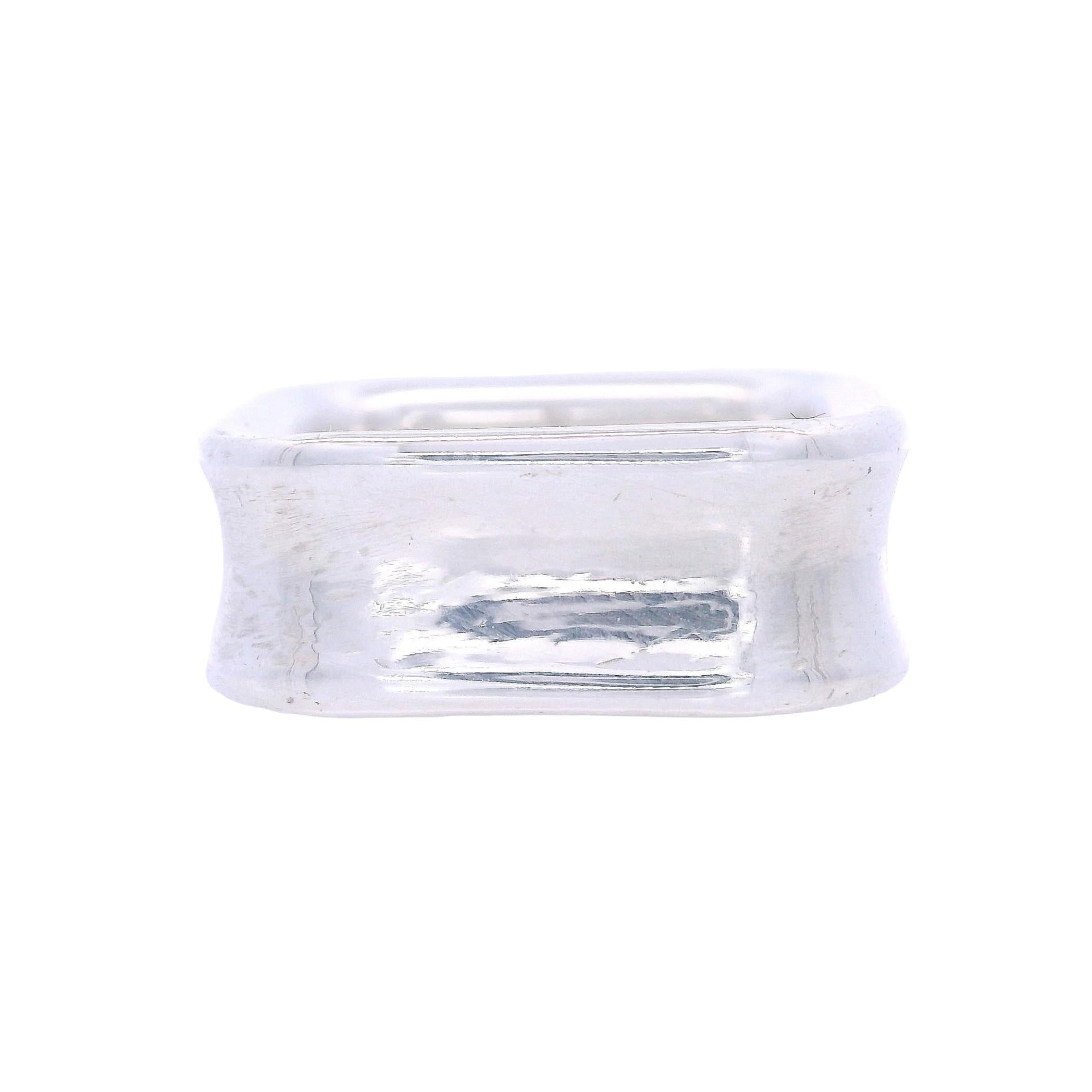Tiffany & Co. 1837 Anello a fascia quadrata in argento sterling in vendita 2