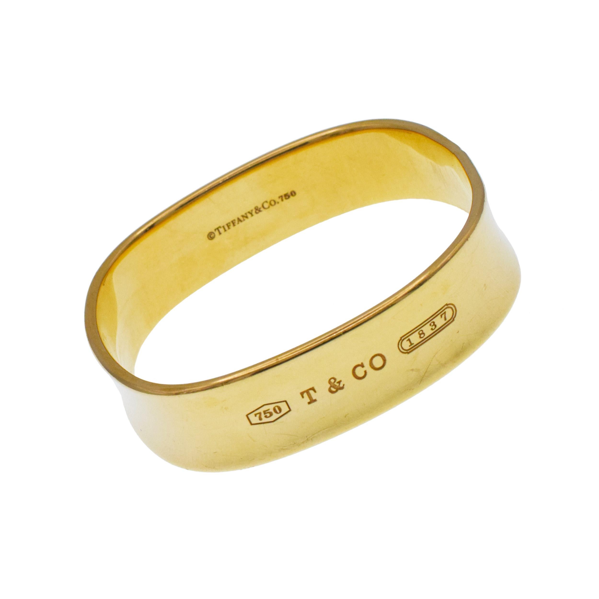 Women's or Men's Tiffany & Co. 1837 Square Bangle Bracelet For Sale