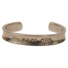 Tiffany 
CO 1837 Sterling .925 Silver Wide Wrist Cuff Bracelet Stamped Logo