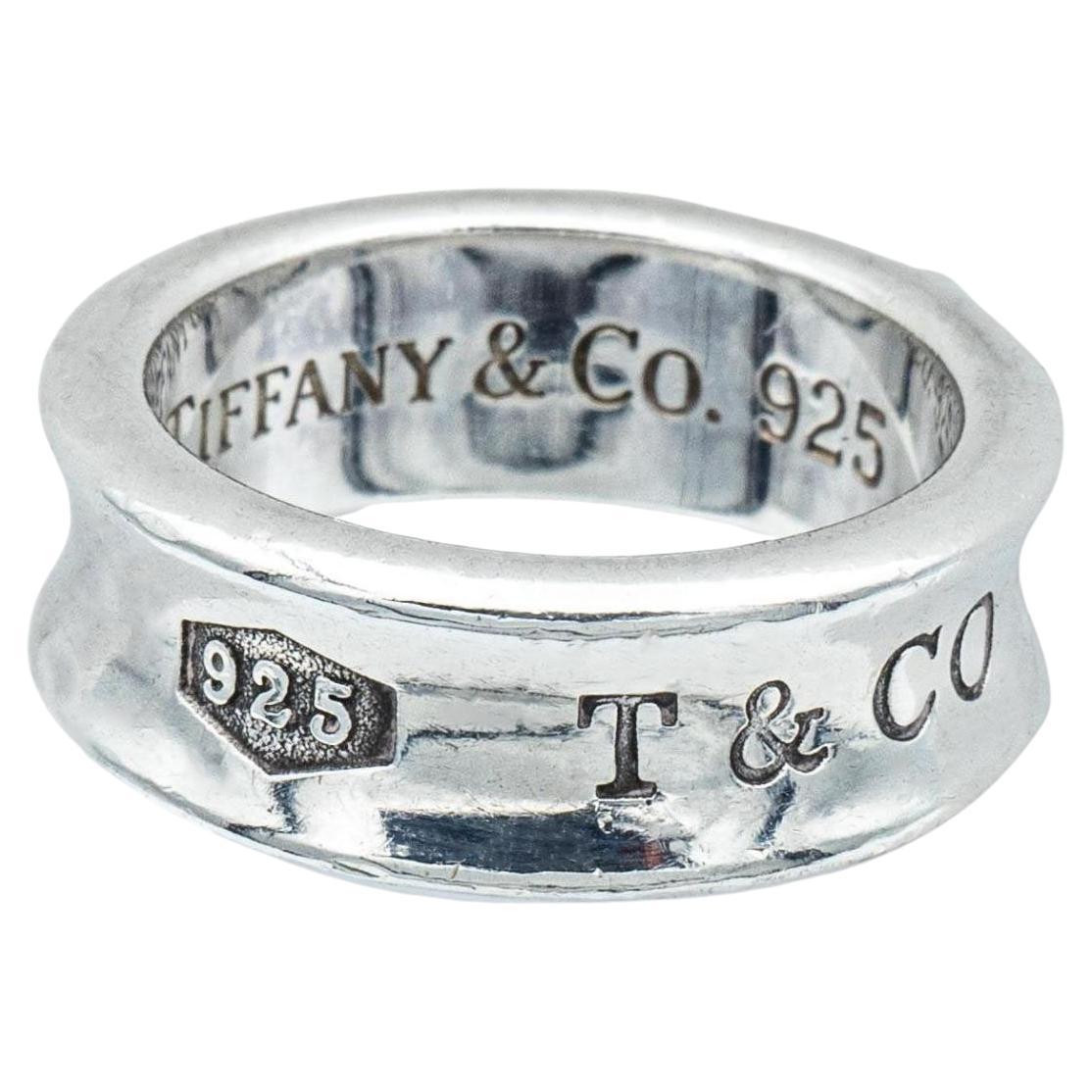 Tiffany & Co. 1837 Sterling Silver Band Vintage Ring, Medium Size