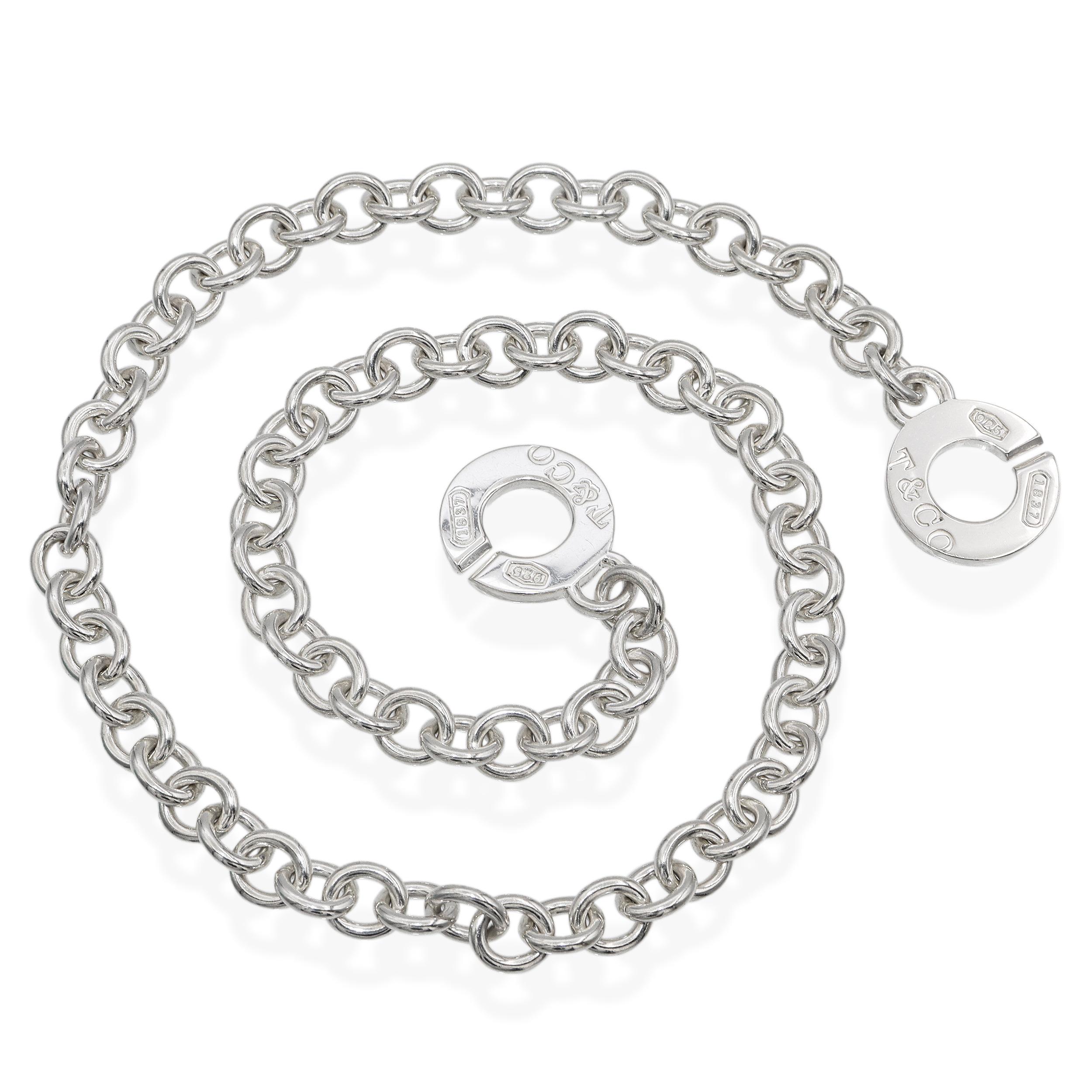Tiffany & Co. 1837 Sterling Silver Circle Link Toggle Necklace en vente 1