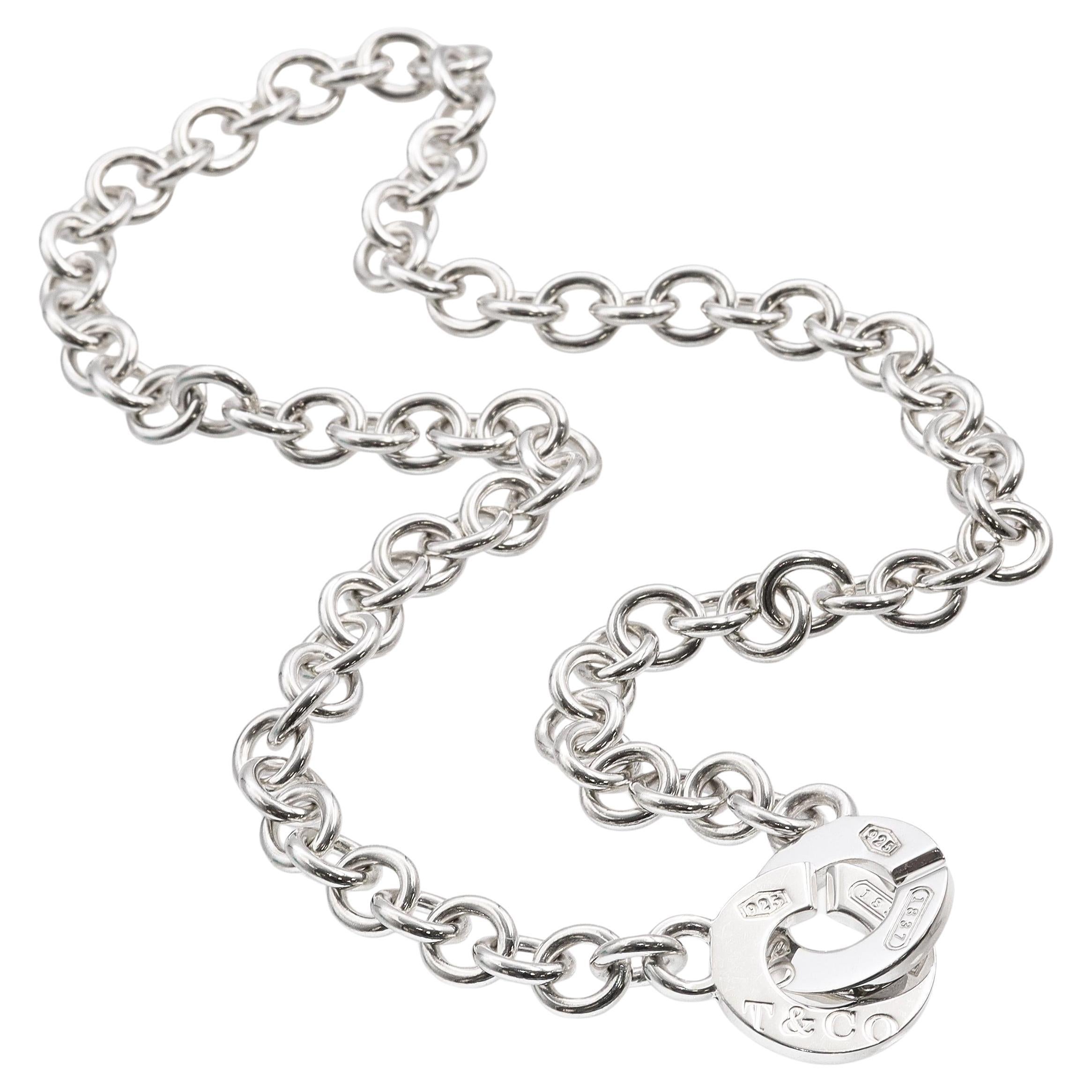 Tiffany & Co. 1837 Sterling Silver Circle Link Toggle Necklace