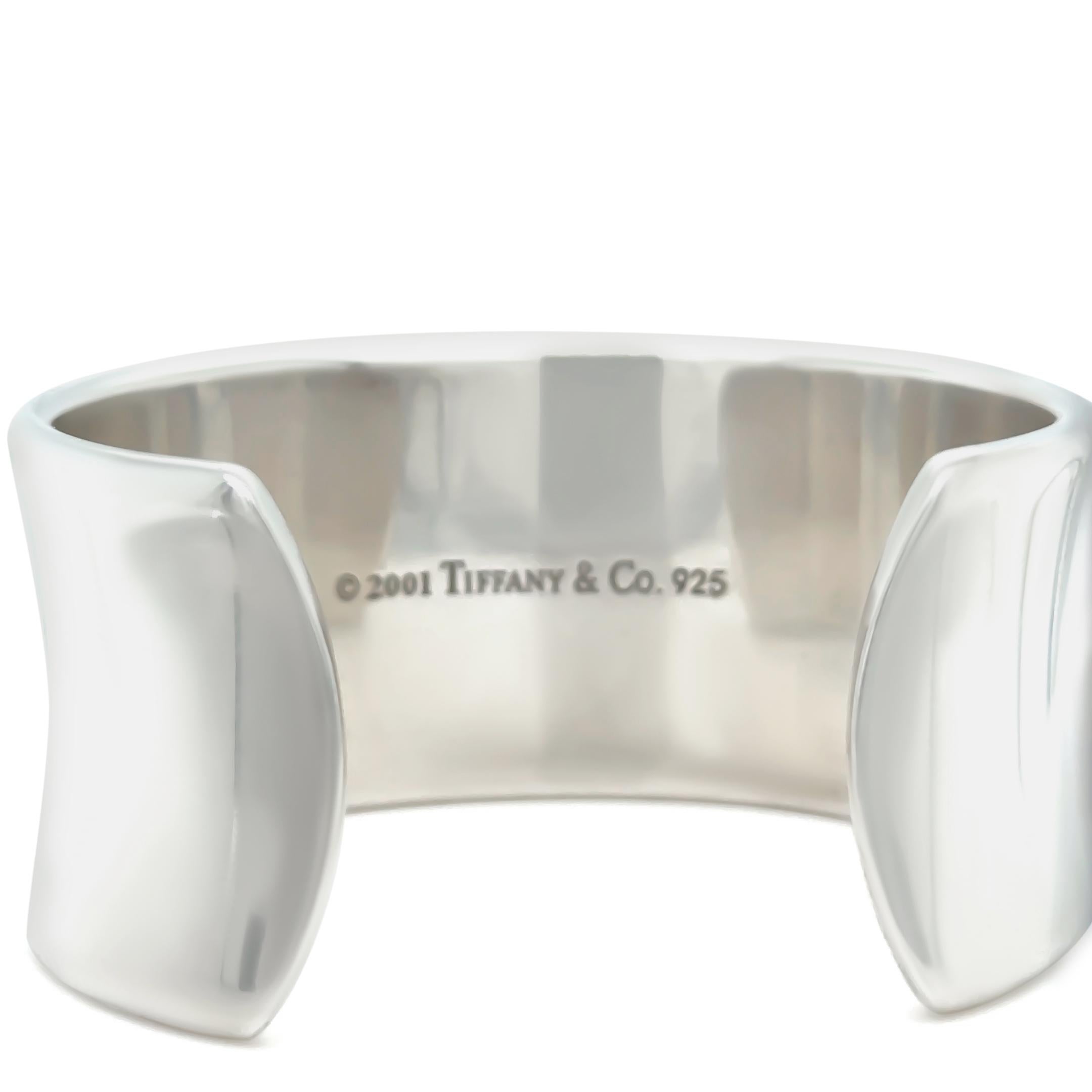 Tiffany & Co. 1837 Sterling Silver Cuff Bracelet 82g In Excellent Condition For Sale In SYDNEY, NSW