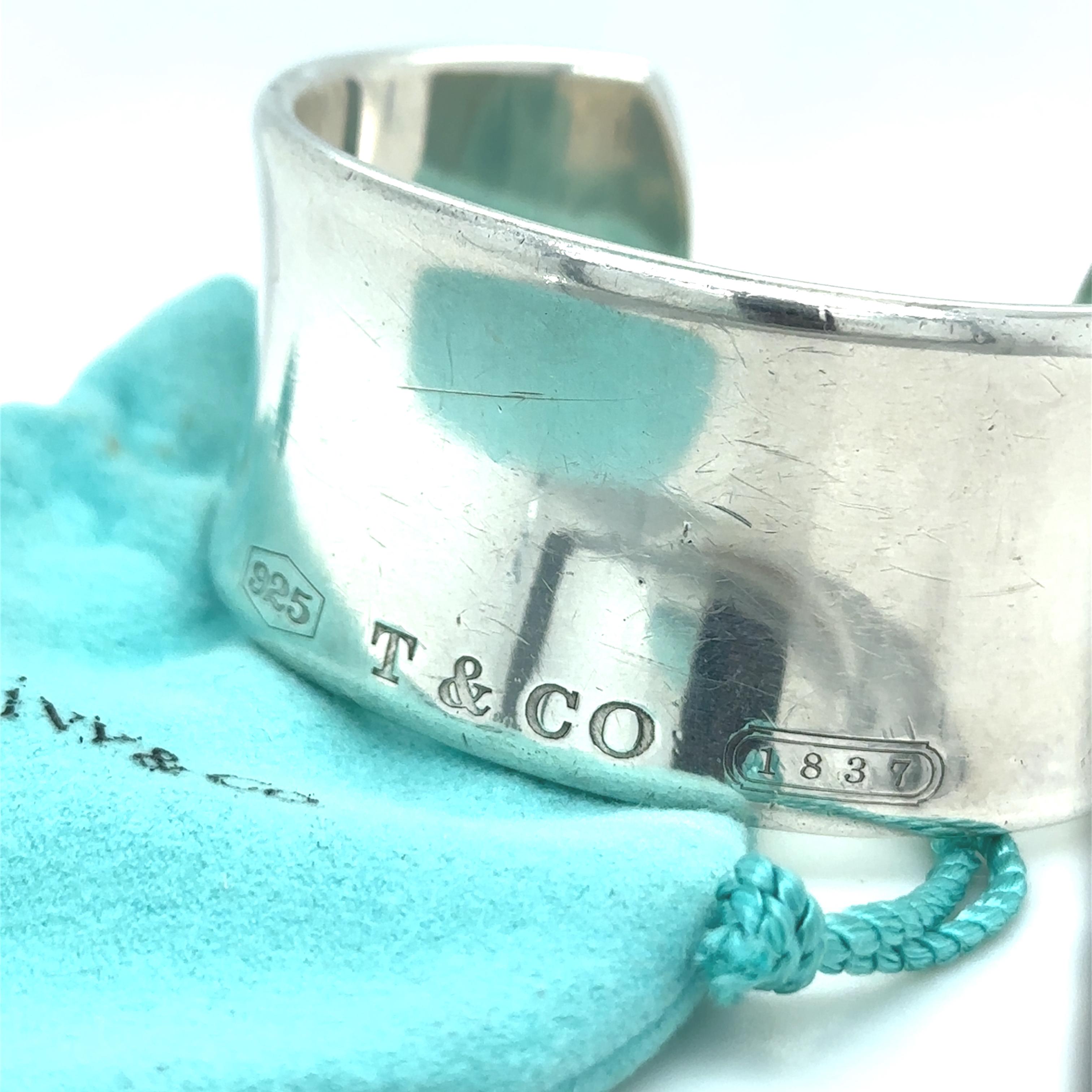Tiffany & Co. 1837 Sterling Silver Cuff Bracelet 82g For Sale 1