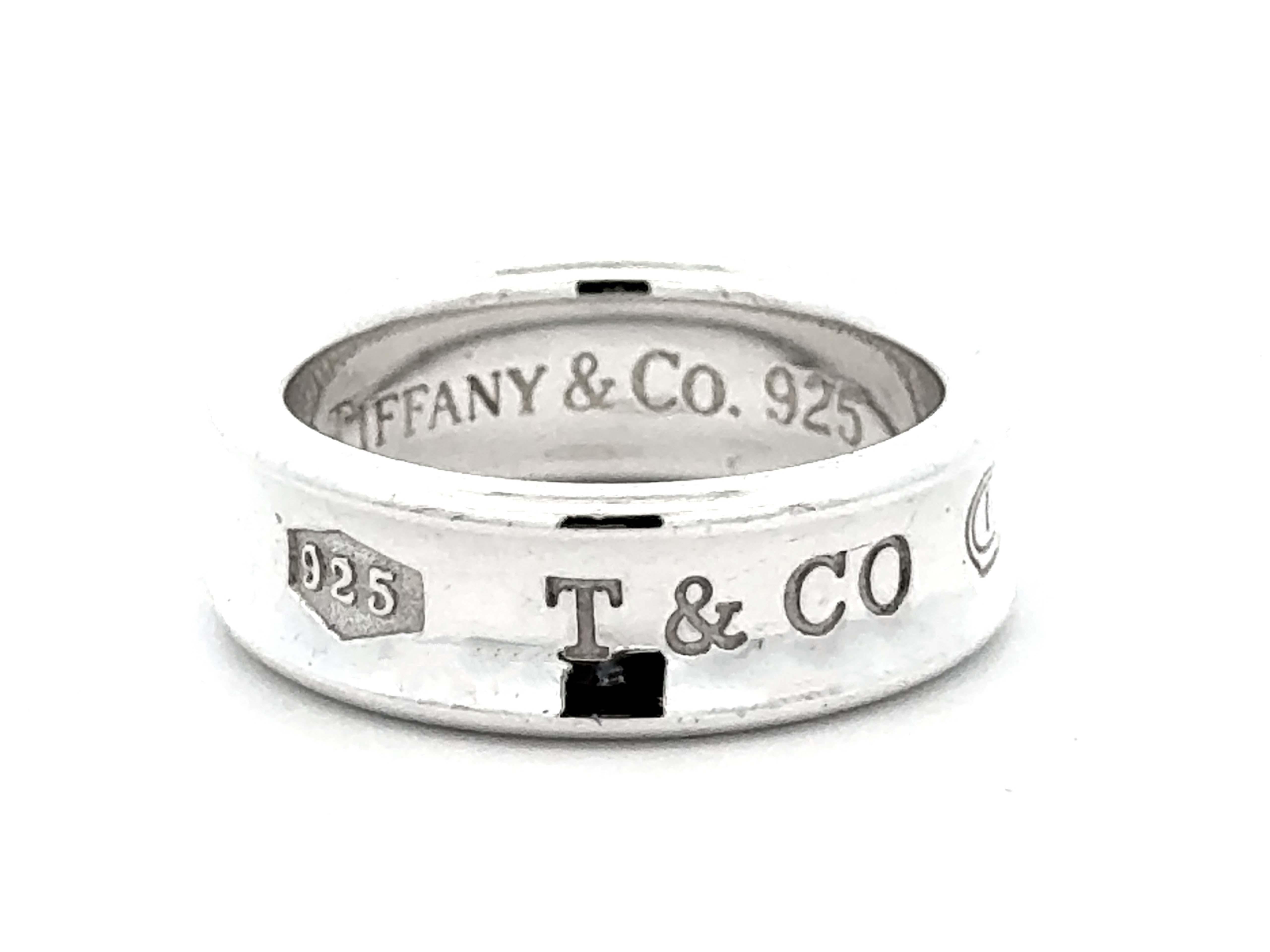 Tiffany & Co. 1837 Sterling Silver Ring In Excellent Condition For Sale In Honolulu, HI