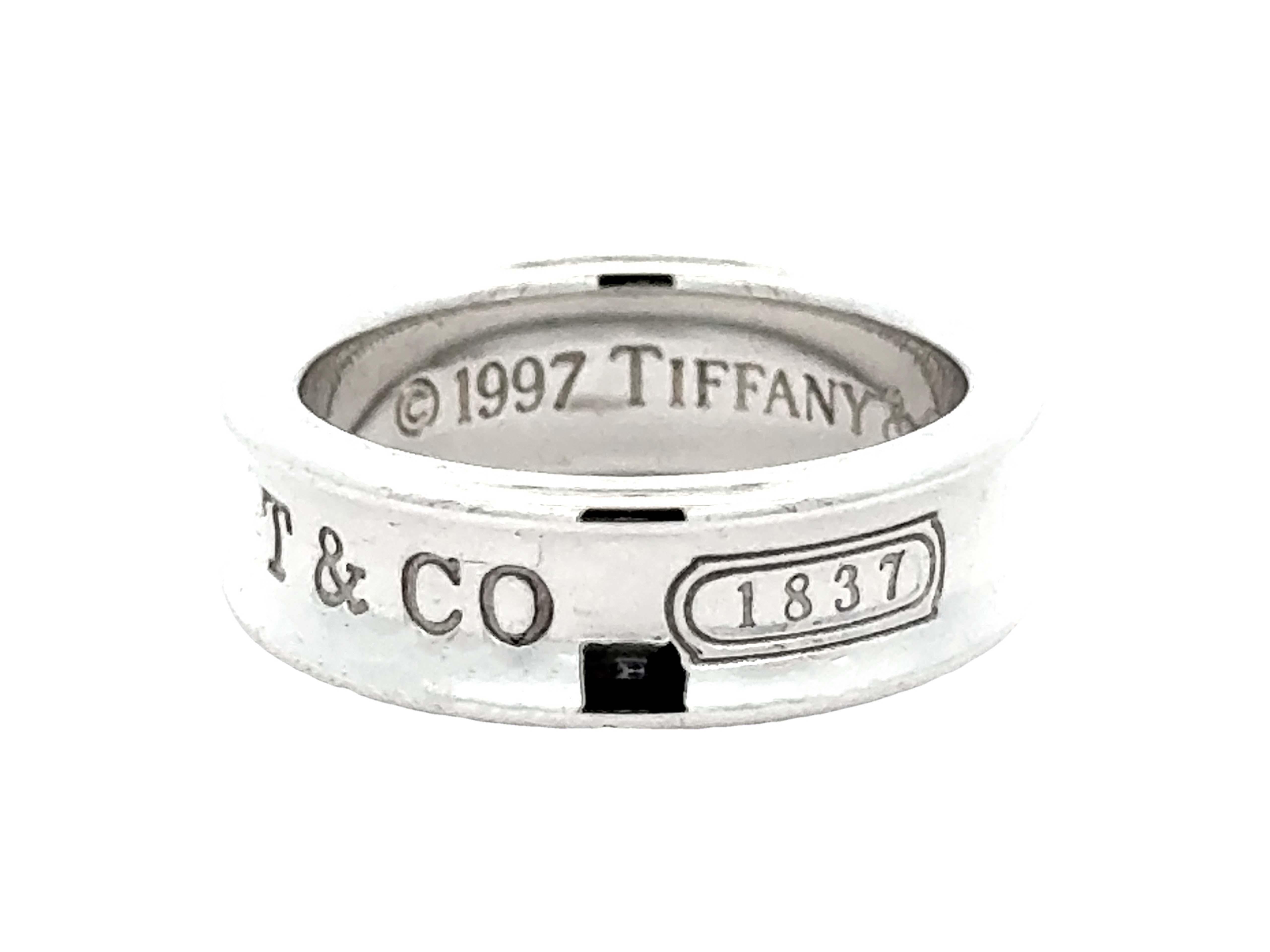 Women's or Men's Tiffany & Co. 1837 Sterling Silver Ring For Sale