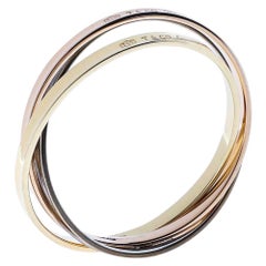 Tiffany & Co. 1837 Tricolor Circles 18K Yellow & RoseGold Silver Bangle Bracelet