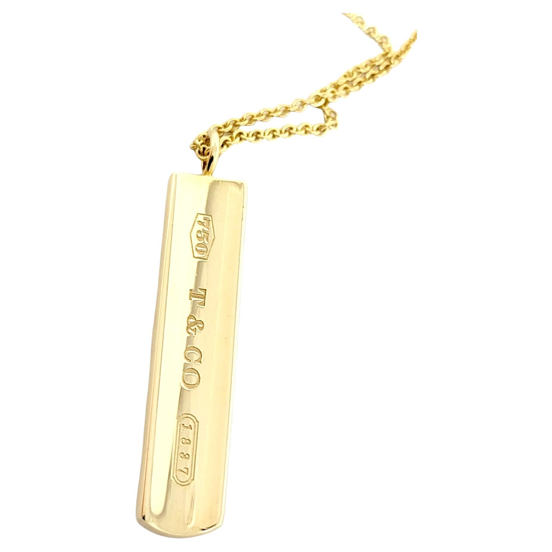 tiffany gold bar necklace