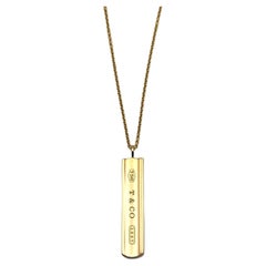 Tiffany & Co. 1837 Vertical Bar Pendant Necklace in 18 Karat Yellow Gold