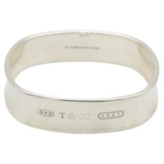 Tiffany & Co. 1837 Vintage 925 Sterling Silver Square Cushion Bangle Bracelet