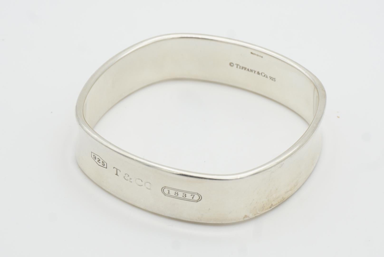 Tiffany & Co. 1837 Brazalete vintage cuadrado de cojín Plata de ley 925 en venta 5