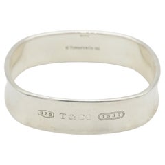Tiffany & Co. 1837 Brazalete de brazalete de plata vintage con resplandor, ancho y en negrita