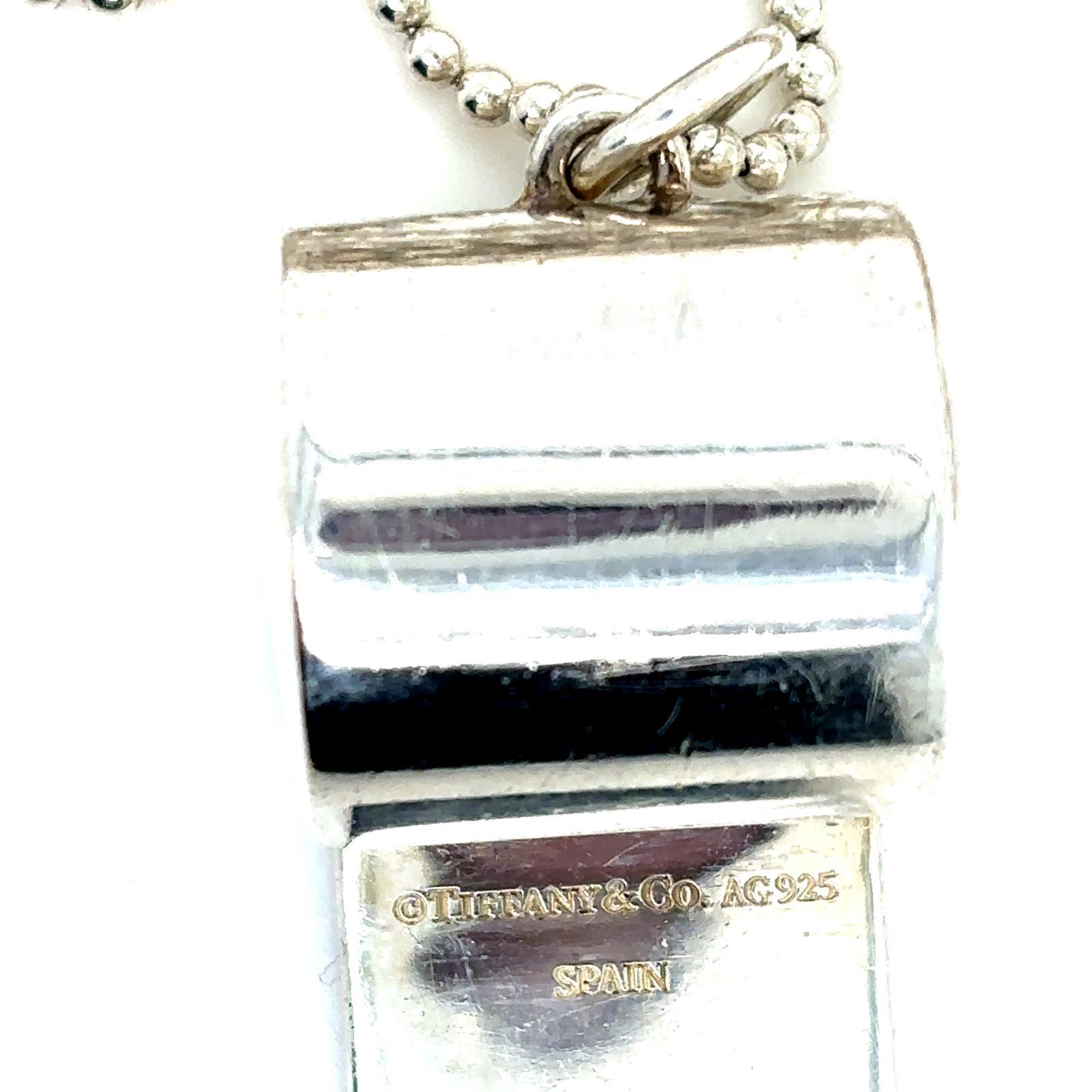 Tiffany & Co. 1837 Fischietto in argento con catena in vendita 2