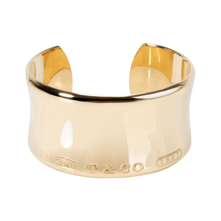 Tiffany and Co. 1837 Wide Cuff in 18 Karat Yellow Gold For Sale at ...