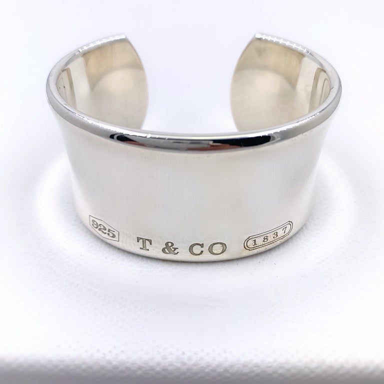 Tiffany and Co. 1837 Wide Silver Cuff at 1stDibs | tiffany and co cuff
