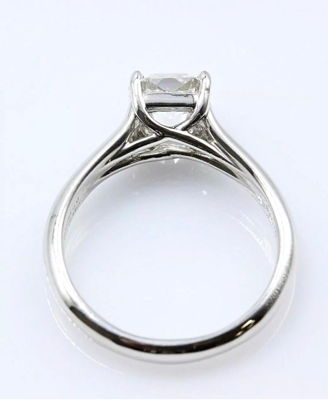Women's Tiffany & Co. 1.84 Carat F VVS2 Lucida Cut Platinum Diamond Engagement Ring