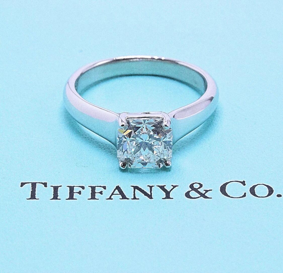 Tiffany & Co. 1.84 Carat F VVS2 Lucida Cut Platinum Diamond Engagement Ring 4