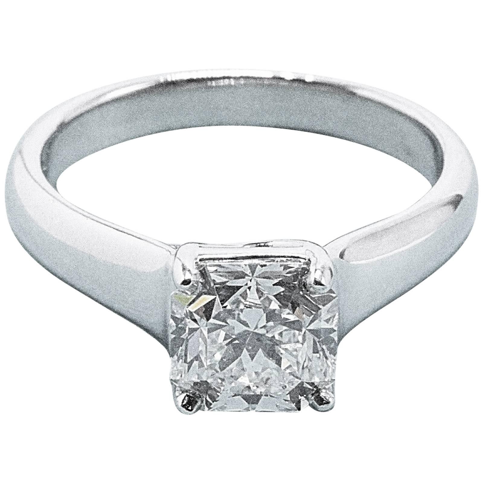 Tiffany & Co. 1.84 Carat F VVS2 Lucida Cut Platinum Diamond Engagement Ring