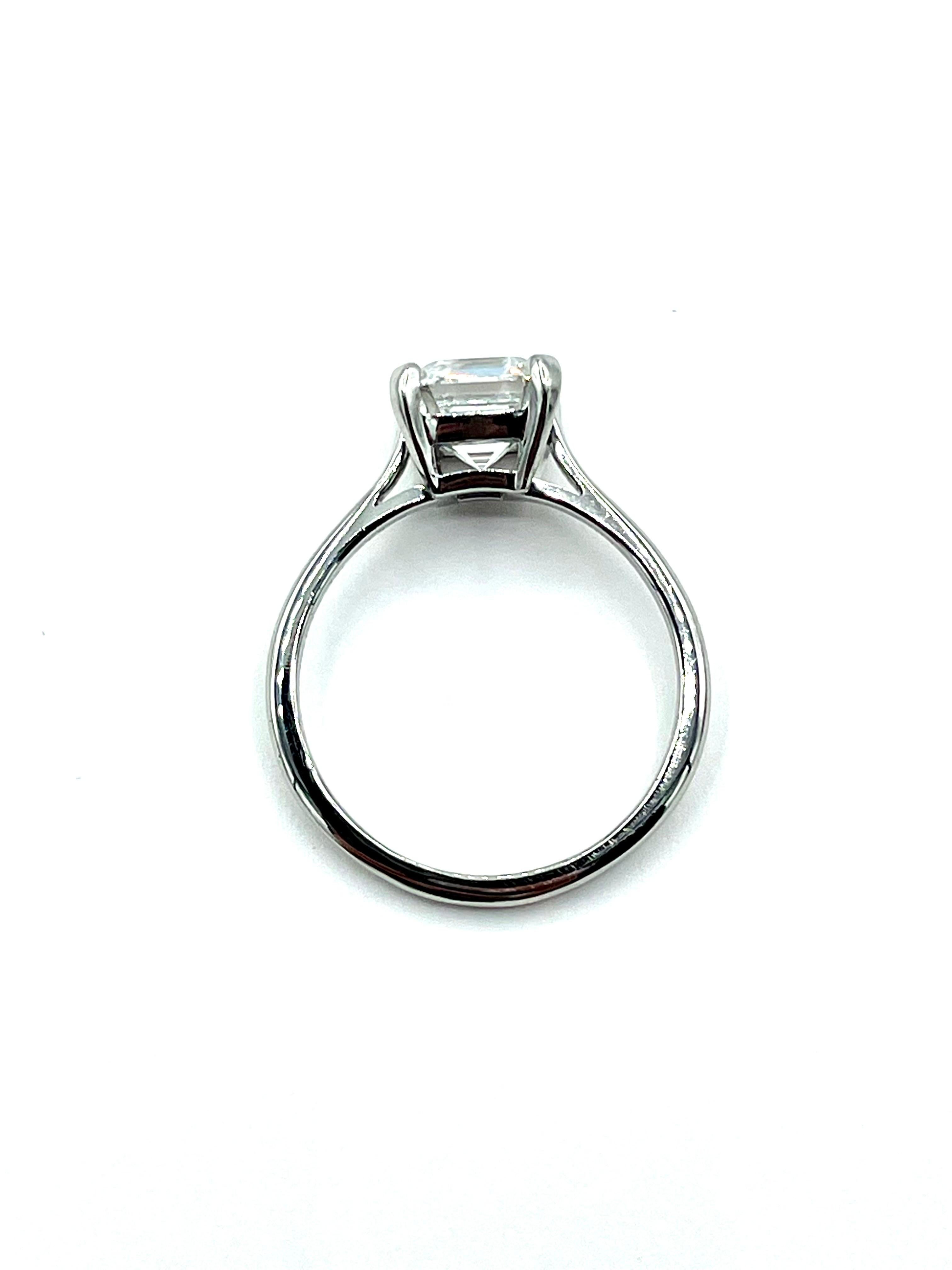 Tiffany & Co. 1.85 Carat Asscher Cut Diamond Solitaire Platinum Engagement Ring 1