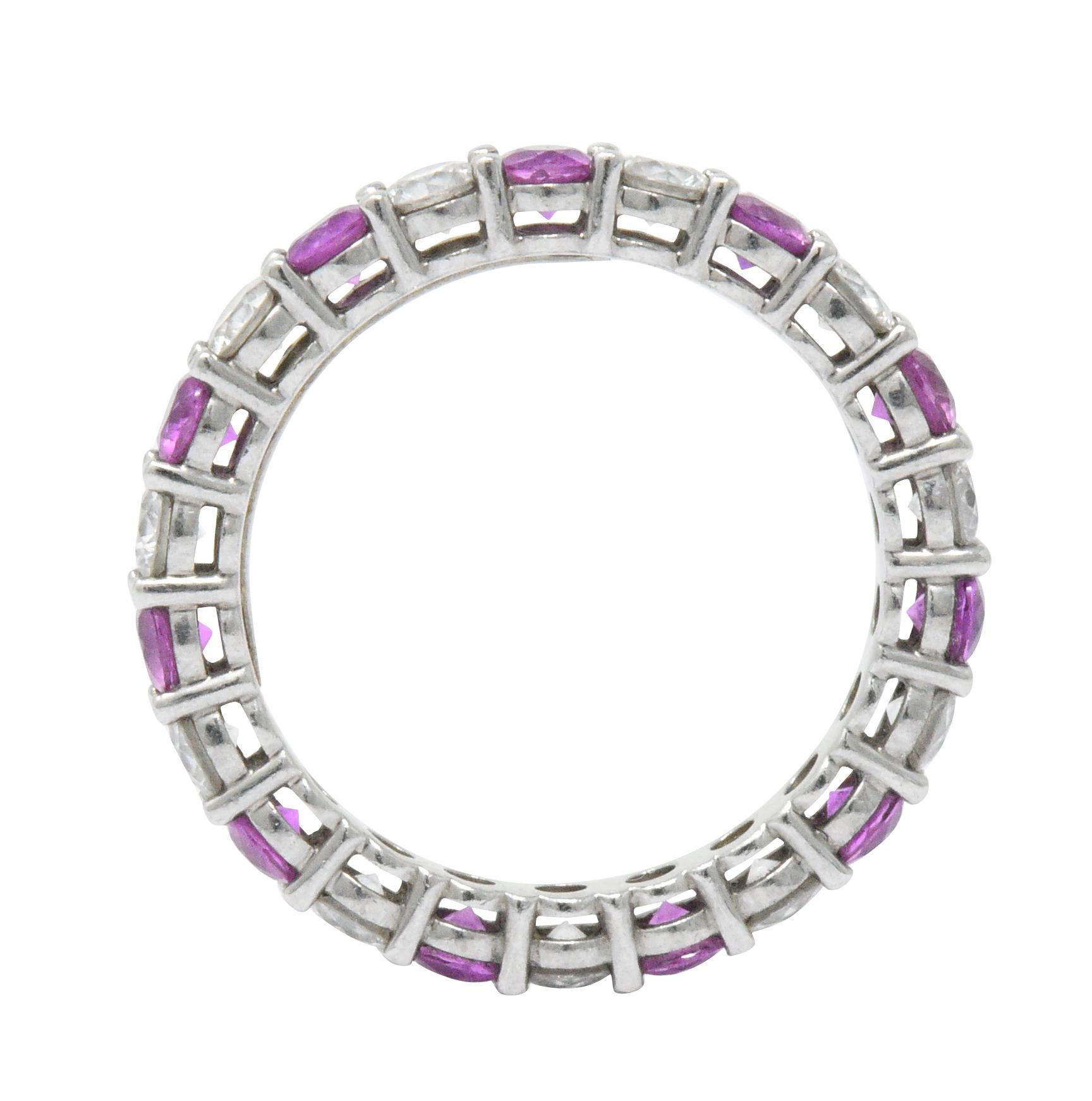 Tiffany & Co. 1.85 Pink Sapphire Diamond Platinum 