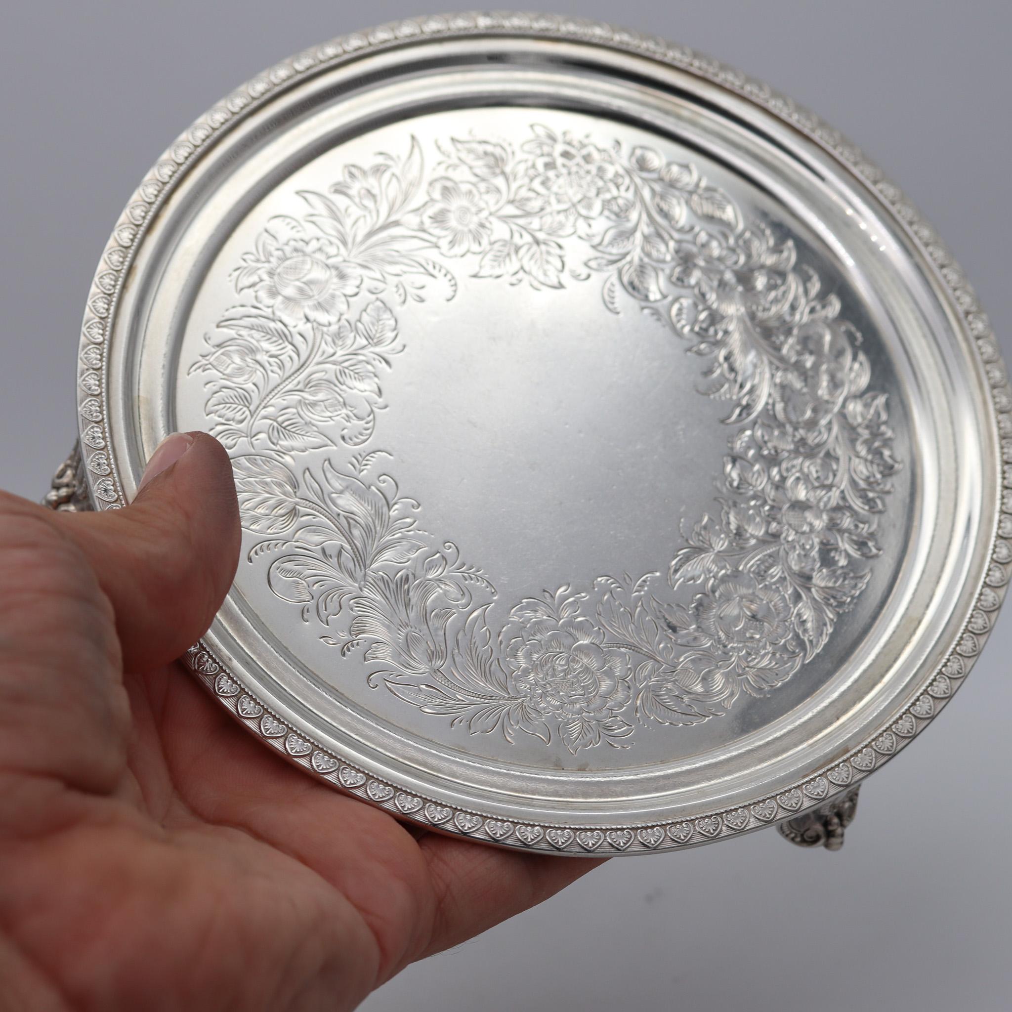Tiffany & Co. 1858 New York Round Display Tray In Solid .925 Sterling Silver In Excellent Condition For Sale In Miami, FL